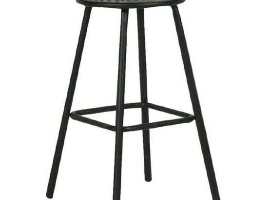 Σκαμπό Μπαρ Filby Vintage Grey ΕΜ778,1 40x40x74cm Σετ 2τμχ Μέταλλο,Τεχνόδερμα