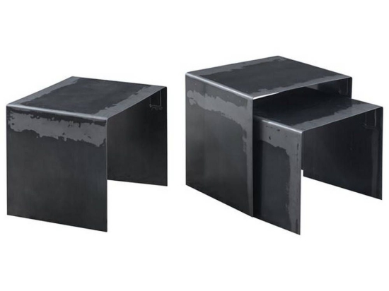 Τραπεζάκια 3Τμχ Antique Black ΕΜ700 45x40x45cm