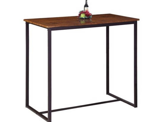 Τραπέζι Μπαρ Henry Dark Brown/Walnut ΕΜ9795,Τ 100x60x86cm Μελαμίνη,Μέταλλο