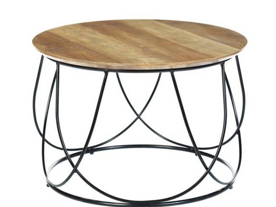 Τραπέζι Σαλονιού Boko Φ60x40cm Black/Walnut ΕΜ9610 Μελαμίνη,Μέταλλο