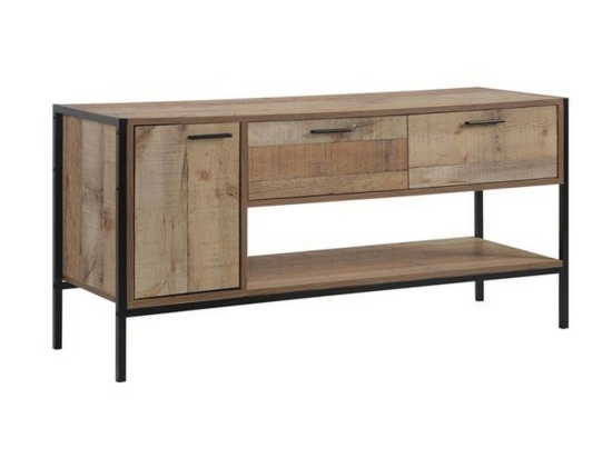 Έπιπλο Τηλεόρασης Pallet-W Antique Oak Ε8437,W 124x40x60cm Μελαμίνη,Μέταλλο