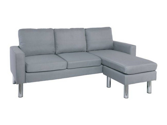 Καναπές Γωνία Reverse Αναστρέψιμος Light Grey Ε9695,2 197x131x74/H.86cm Μέταλλο,Ύφασμα