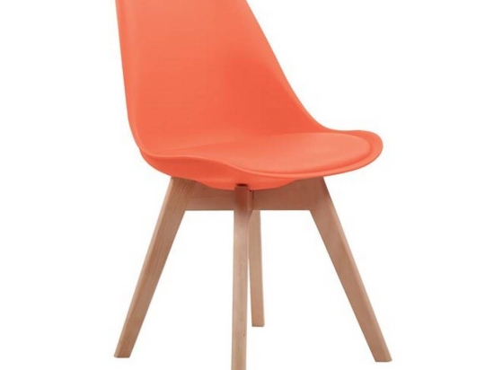 Καρέκλα Martin Orange ΕΜ136,74 49x57x82cm Σετ 4τμχ Ξύλο,Πολυπροπυλένιο