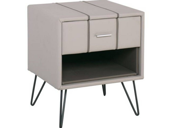 Κομοδίνο Rialto Beige Ε8801,Κ1 41x48x56cm Ξύλο,Μέταλλο,Τεχνόδε