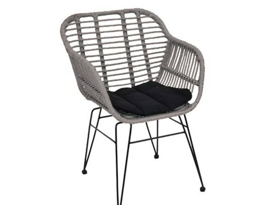 Πολυθρόνα Salsa-W Black/Grey Ε282,Κ1 55x56x82cm Σετ 4τμχ