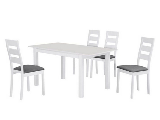 Τραπεζαρία Σετ Miller 5Τμχ White Ε781,2S 120+30x80x74 4 Θέσεων