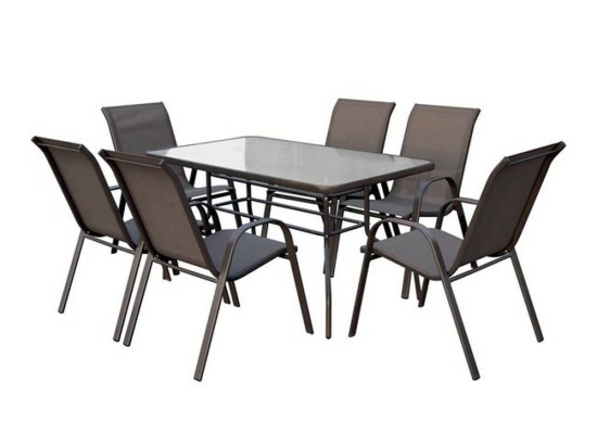 Τραπεζαρία Σετ Rio 7Τμχ Brown Ε2405,S 140x80x70 6 Θέσεων