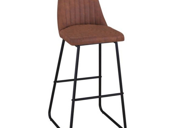 Σκαμπό Μπαρ Matt Suede Brown ΕΜ797W,2 50x56x82/108cm Σετ 2τμχ Μέταλλο,Ύφασμα