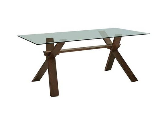 Τραπέζι Pella Beech Ε789 150x90x75cm Ξύλο,Γυαλί