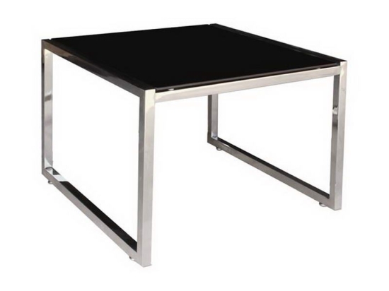Τραπεζάκι Σαλονιού Βοηθητικό Action ΕΜ747,1 60x60x45cm Black Ατσάλι,Γυαλί