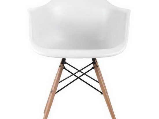 Πολυθρόνα Alea Wood ΕΜ129,1W 62x58x81cm White Σετ 4τμχ Ξύλο,Πολυπροπυλένιο