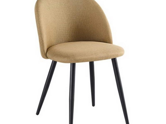 Καρέκλα Bella ΕΜ757,4 50x57x81cm Black Gold-Brown Σετ 4τμχ Μέταλλο,Ύφασμα