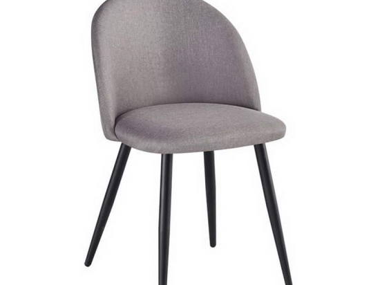 Καρέκλα Bella ΕΜ757,10 50x57x81cm Black Sand Grey Σετ 4τμχ Μέταλλο,Ύφασμα