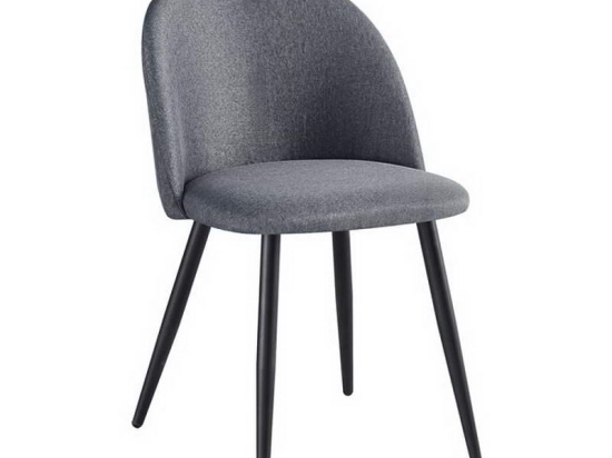 Καρέκλα Bella ΕΜ757,3 50x57x81cm Black Grey Σετ 4τμχ Μέταλλο,Ύφασμα