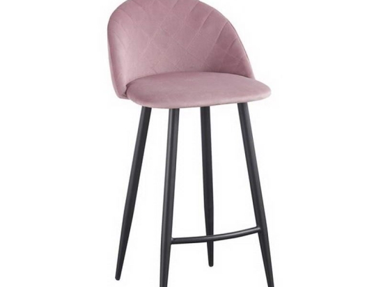 Σκαμπό Bar Bella ΕΜ758,1 48x52x70/94cm Pink Σετ 4τμχ Μέταλλο,Ύφασμα