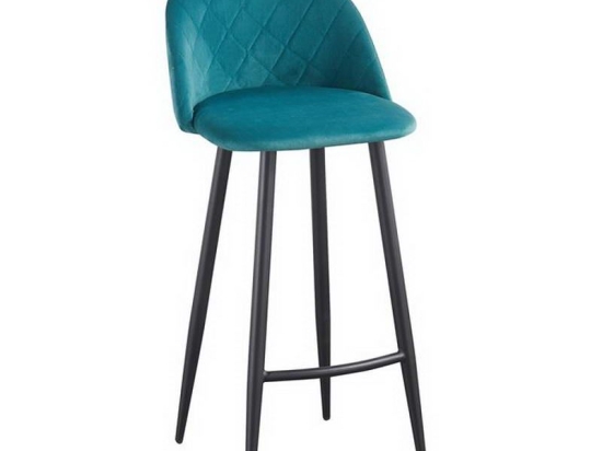 Σκαμπό Bar Bella ΕΜ758,3 48x52x70/94cm Petrol Σετ 4τμχ Μέταλλο,Ύφασμα