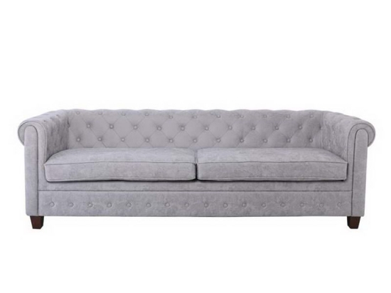 Καναπές Τριθέσιος Chesterfield-W Ε9420,34 219x82x80cm Antique Grey Ύφασμα