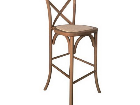 Σκαμπό Bar Destiny Ε7022,2 45x48x110cm Walnut Ξύλο,Ψάθα