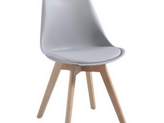 Καρέκλα Martin ΕΜ136,40W 48x56x82cm Grey Σετ 4τμχ Ξύλο,Πολυπροπυλένιο