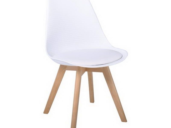 Καρέκλα Martin Stripe ΕΜ136,14S 49x56x82cm White Σετ 4τμχ Ξύλο,Πολυπροπυλένιο