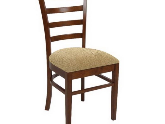 Καρέκλα Naturale Ε7052,2 42x50x91cm Walnut-Beige Σετ 2τμχ Ξύλο,Ύφασμα