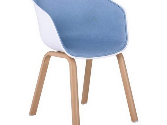 Πολυθρόνα Optim ΕΜ140,5F 54x51x79cm White-Blue Σετ 4τμχ Μέταλλο,Ύφασμα,Πολυπροπυλένιο