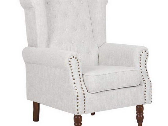Πολυθρόνα - Μπερζέρα Rosy Ε7118,3Κ 76x80x103cm Walnut-Ecru Ξύλο,Ύφασμα,Polywood