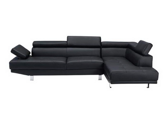 Καναπές Γωνιακός (Αριστερή Γωνία) Sector Ε989,6L 265x191x82cm H.82cm Black Ξύλο,Μέταλλο,Τεχνόδε