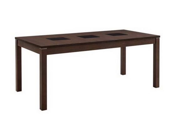 Τραπέζι Stillo Ε768 180x90x75cm Walnut-Black Ξύλο,Γυαλί