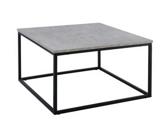 Τραπεζάκι Σαλονιού Texas ΕΜ745 80x80x45cm Black-Cement Mdf,Μέταλλο