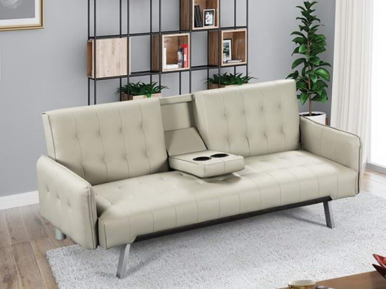 Καναπές - Κρεβάτι Wells Ε9681,3 188x82x80cm/168x100x36cm Beige Μέταλλο,Τεχνόδερμα