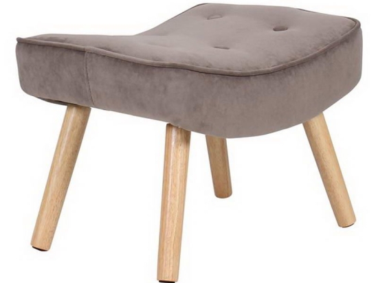 Σκαμπό - Υποπόδιο Alma Ε7141,81 52x38x35cm Natural-Brown Βελούδο, Ξύλο