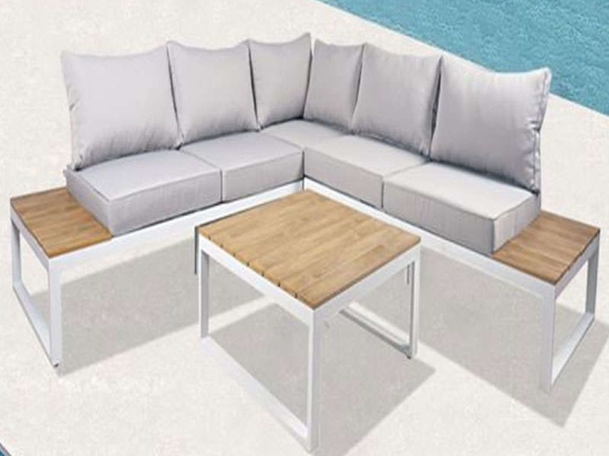 Σαλόνι Σετ 2Τμχ Mexico Ε6867,1 217x217x70 H.65/70x70x34cm White-Grey 4 Θέσεων