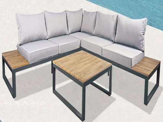 Σαλόνι Σετ 2Τμχ Mexico Ε6867,2 217x217x70 H.65/70x70x34cm Anthracite-Grey 4 Θέσεων