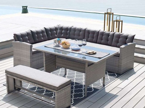 Σαλόνι Σετ 3Τμχ Center Ε6852 Grey 9 Θέσεων