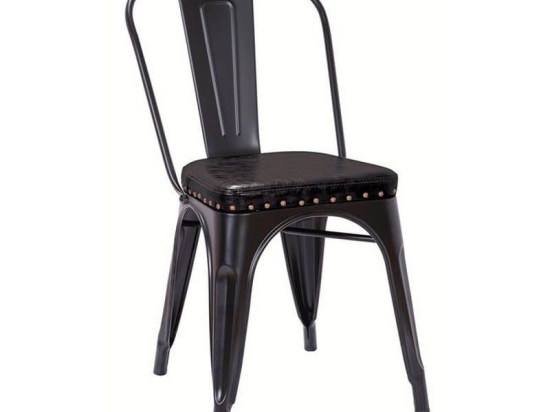 Καρέκλα Relix Ε5191Ρ,15Μ Με Κάθισμα Pu 45x51x82cm Black Μέταλλο,Τεχνόδερμα