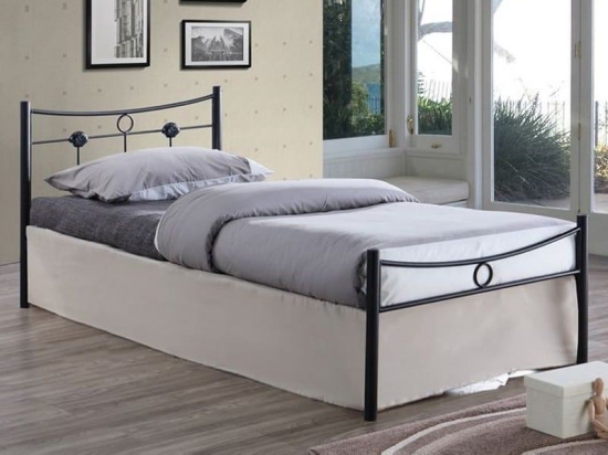 Κρεβάτι Dugan Ε8068 Για Στρώμα 90x200cm 96x205x83cm Black Μονό Μέταλλο