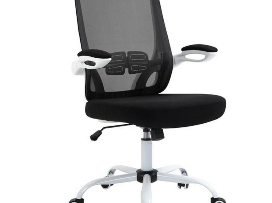 Πολυθρόνα Γραφείου BF2930W ΕΟ604,2W 60x62x99/109cm White-Black