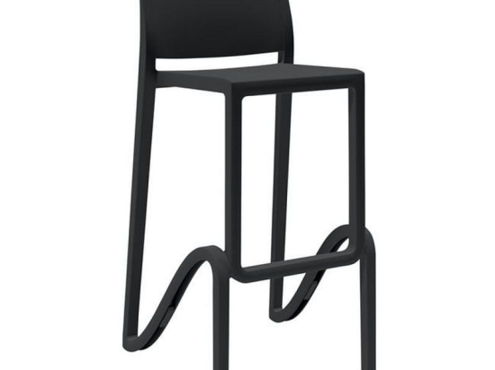 Σκαμπό Bar Με Πλάτη Giano 46x47x75/100cm (Σετ 4τμχ) Black Πολυπροπυλένιο