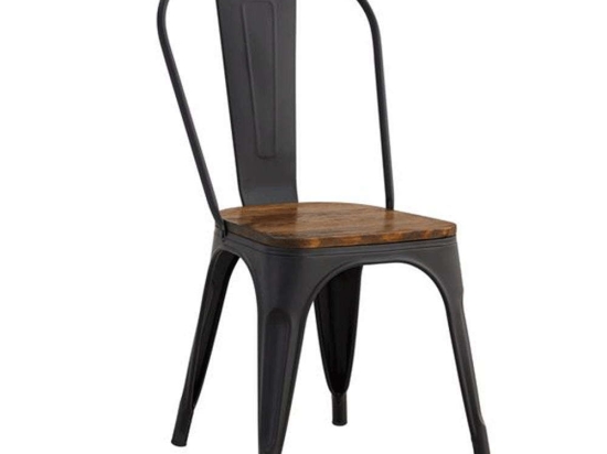 Καρέκλα Relix Ε5191W,1W 45x53x85cm Dark Oak-Black