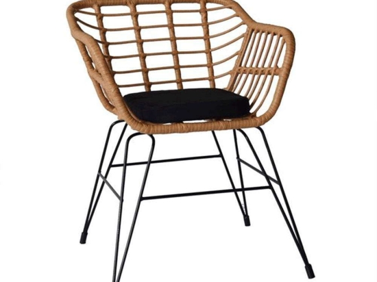 Πολυθρόνα Κήπου Salsa-D Ε2441,1 59x56x77cm Black-Natural