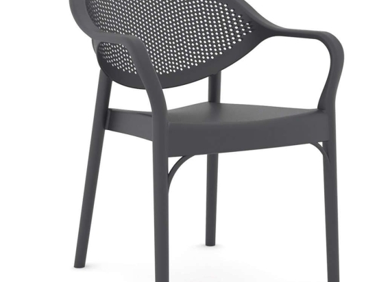 Πολυθρόνα Κήπου Alba Ε316,3 Στοιβαζόμενη 61x57x84cm Abs-Uv Anthracite