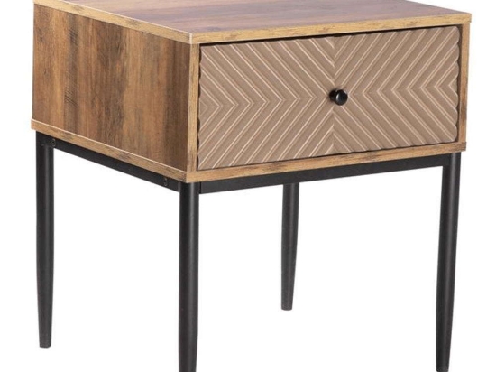 Κομοδίνο Με 1 Συρτάρι Ε7014 50x45x55cm Brown-Black