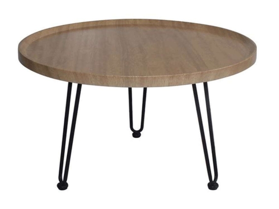 Τραπεζάκι Σαλονιού Matrix ΕΜ963,1 Φ76x45cm Natural-Black