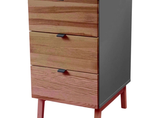 Συρταριέρα Γραφείου Luka 3 LUKAWTDOAK6 41x50x75cm Oak-Concrete