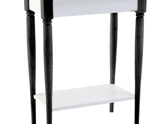 Κονσόλα Mamo S MAMOCSBL1 65x35x74cm White-Black Mdf,Ξύλο