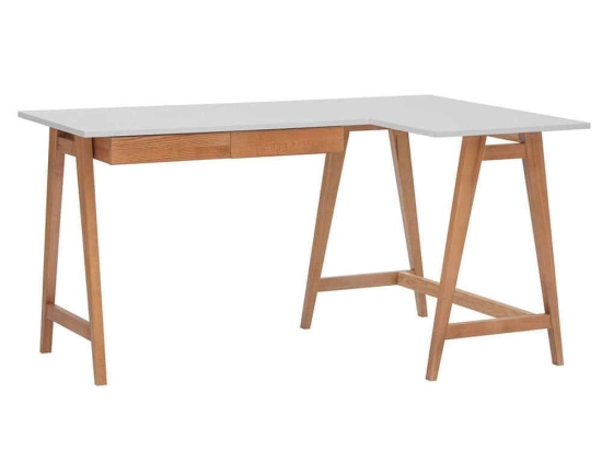 Γραφείο Luka Δεξιά Γωνία LUKAROFOAK8 135x50x75cm Oak-Pearl Grey