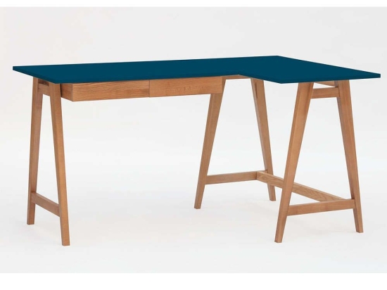 Γραφείο Luka Δεξιά Γωνία LUKAROFOAK14 135x50x75cm Oak-Petrol Blue