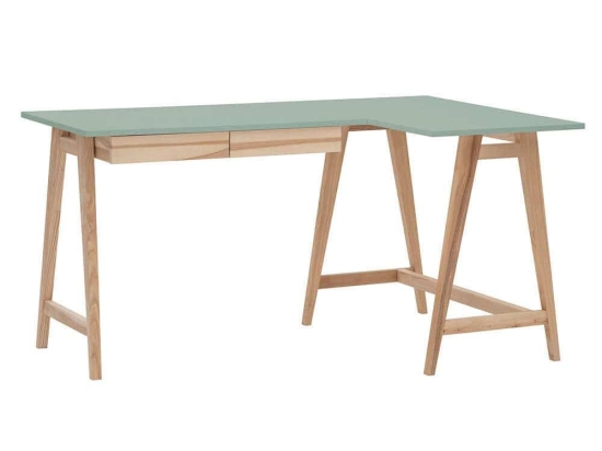 Γραφείο Luka Δεξιά Γωνία LUKAROFASH17 135x50x75cm Natural-Sage Green