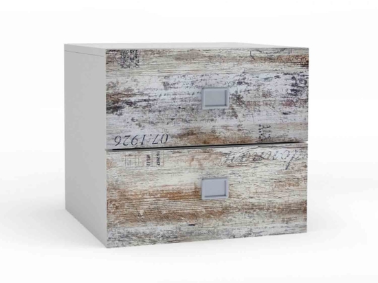 Κομοδίνο Pump White-Antique 45X41X43 cm TO-PUMP2S Μελαμίνη